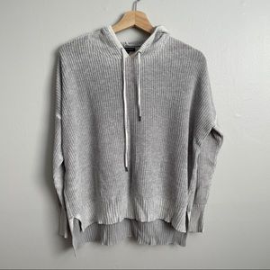 High-Low Knit Pullover Hoodie
